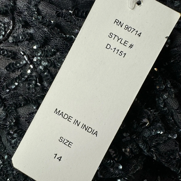 Pisarro Nights Beaded Art Deco Gown Gray Size 14 - Picture 12 of 13